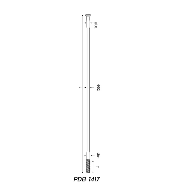Pillar Light Weight Double Butted Straight Pull Spoke (Black)